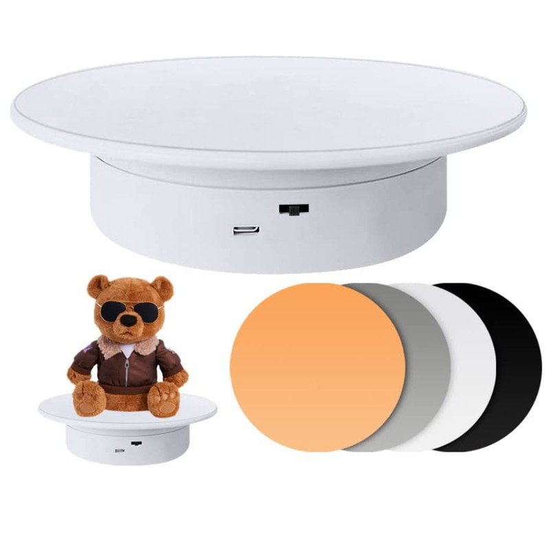 Electric Turntable 360 Degree Rotating Product Photography Display Rechargeable Remote