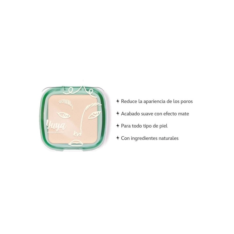 Base de maquillaje en polvo Yuya compacto matificante nude beige