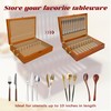 Silverware Storage Box Solid Wood with Lid, Silverware Organizer with