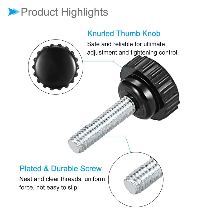 CoCud Knurling Clamp Knob M6 x 30mm Male Thread 21mm