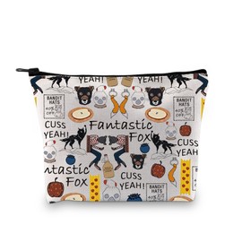Zuo Bao Fox Lover Makeup Bag Fantastic Fox Cartoon Lover Cosmetic Bag Minimalist Movie Pencil Case Fan Gift (Fox)