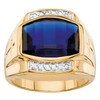(10) - Men's 5.61 TCW Cushion-Cut Created Blue Sapphire and