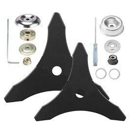 2 Set Carbon Steel Trimmer Blades with Adapter Kits,10" x 3 Teeth Brush Cutter Blades, Compatible with Hus-qvarna, Stih-l, Ore-gon, Hita-chi Brush Cutter, Weedwacker,Weed Eater Replacement Blades