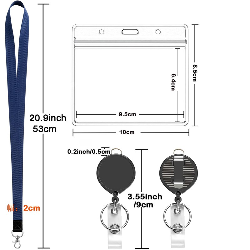 YOUOWO Neck Strap, Neck Strap, Elastic Reel, ID Card Holder,