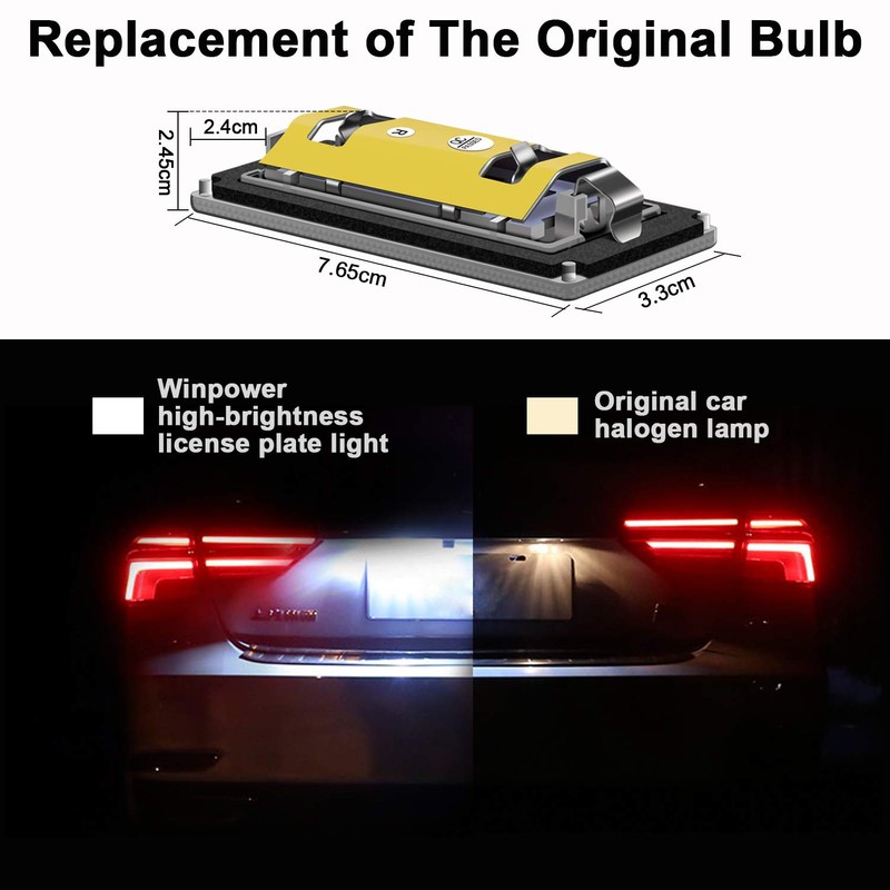 Win Power Licence Plate Lighting, Pack of 2