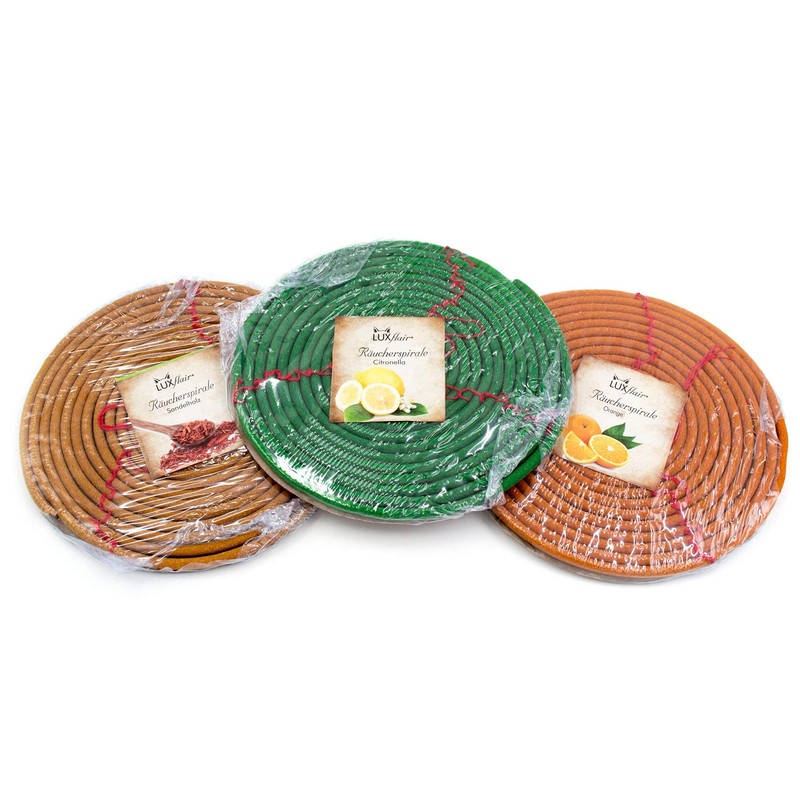 Anti-mosquito smoking spirals, set of 3.
