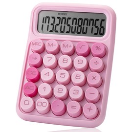 Mr. Pen Mechanical Switch Calculator - 12 Digit Large LCD Display, Pink with Big Buttons, Back to School Supplies