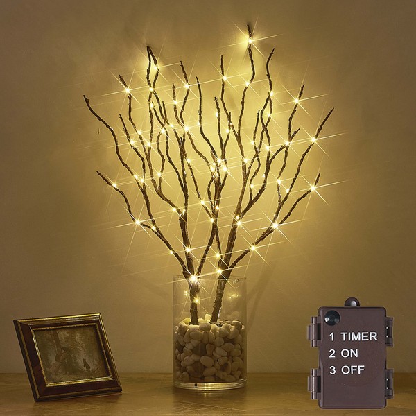 Hairui Twig Branches with Fairy LED Lights 18IN 70LED Battery