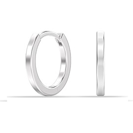 LeCalla 925 Sterling Silver Huggie Hoop Earrings Lightweight Small Chunky Cuff Earrings Huggie for Men Women and Teen