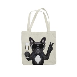 Super Lemon French Bulldog Tote Reusable Shopping Bag for life Long Handled Gym Beach Bag 40cm x37cm, 10 litres