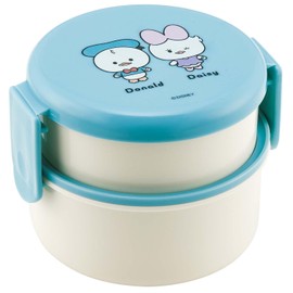 Skater ONWR1AG-A Donald Duck Lunch Box, 16.9 fl oz (500 ml), 2-Tier, Round Rice Ball Case, Antibacterial, Made in Japan