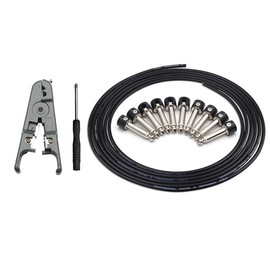 SAPHUE Guitar Bass Patch Multi Effects Guitar Pedal, Solderless Pedalboard Cable Kit,10ft Cable 10 Tip Connectors Solderless 6.35 Mono Plugs for Effect Pedal Make 5 DIY Custom Patch Cables