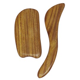 ORFOFE 2pcs Scraping Board Facial Tools Scraping Massage Tools Face Neck Massager Beauty Tool Wood Guiasha Board Bamboo Brown