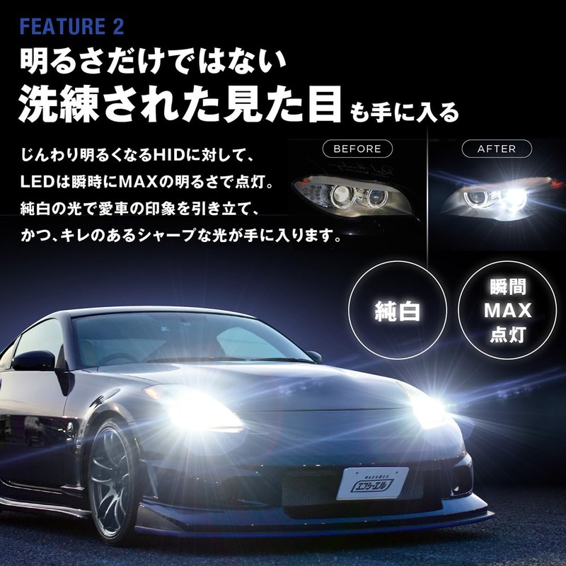 fcl. D2R LED Headlight, White, 8000 lm, Compatible with Vehicle
