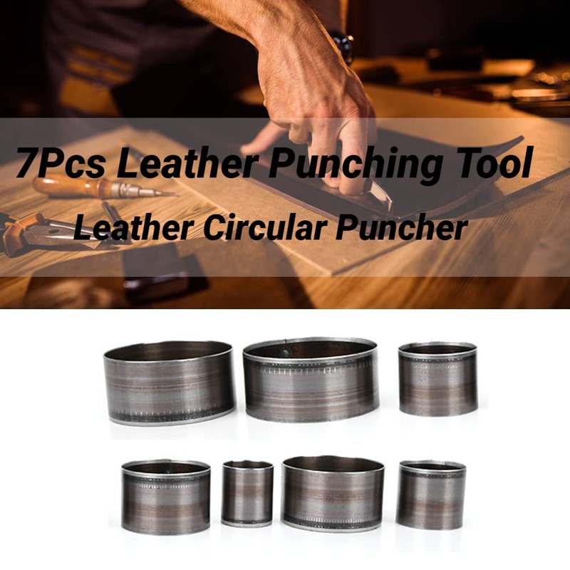 7pcs Round Hole Punch Tool Leather Bell Cutter Leather Craft