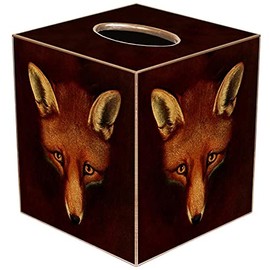 Marye-Kelley Fox Mask Tissue Box Cover Home Décor Bathroom Décor, Brown