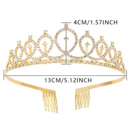 Crystal Rhinestones Wedding Tiara with Comb for Bridal Wedding Princess Queen Coronation Birthday Party Silver Crown Girl and Women Carnival Party Holiday Celebration for Adults