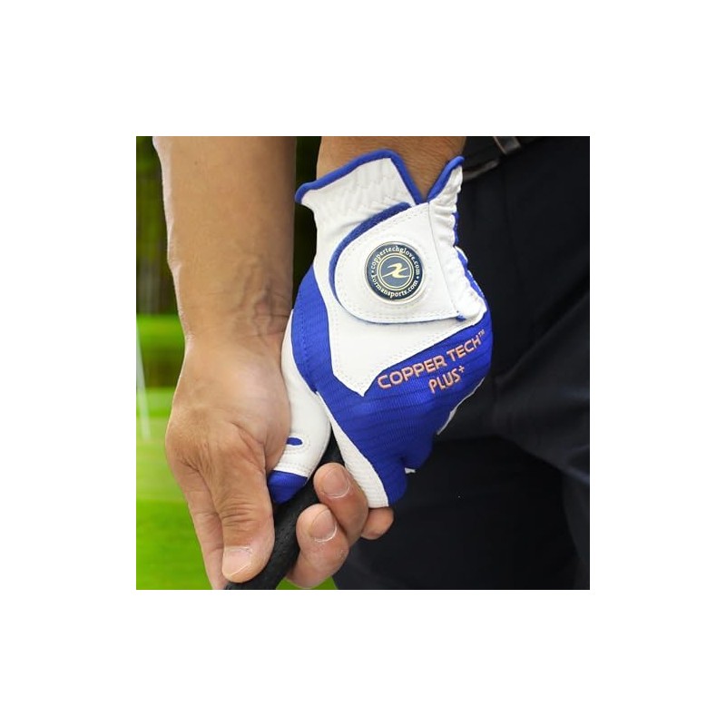 Copper Tech Plus Royal Blue Golf Gloves Men Right Handed