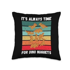 Retro Dino Nugget It's Always Time For Dino Nugget Vintage Always Time for Dino Nugget Throw Pillow, 16x16, Multicolor