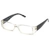Unisex Clear Lens Plastic Fashion Glasses in Clear/Black