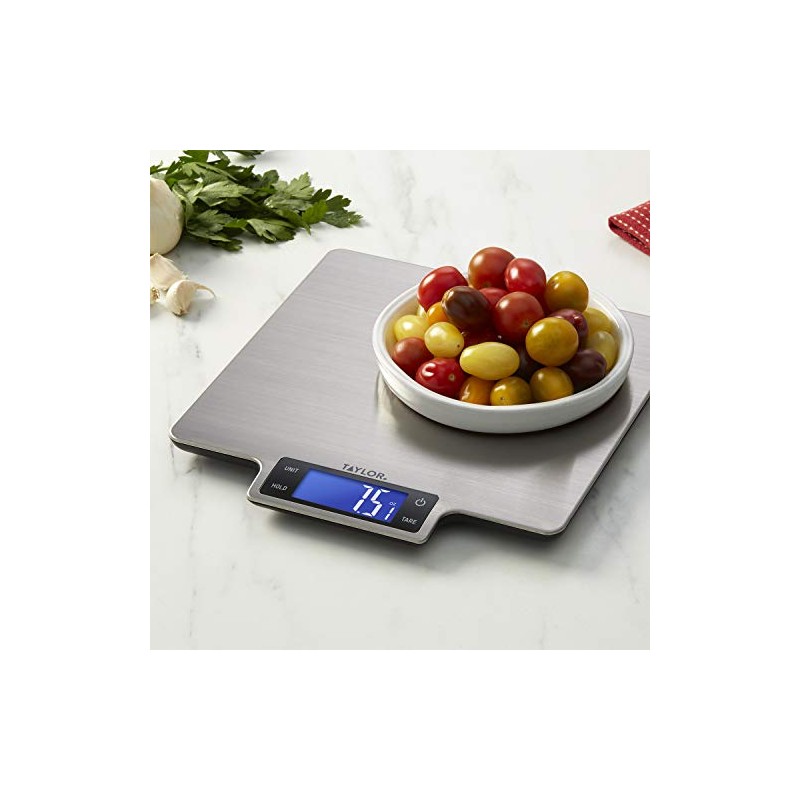 Taylor 22lb Ultra-Precise Digital Stainless Steel Household Kitchen Scale, One,