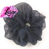 Navy Blue Chiffon Hair Scrunchie - Large