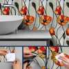 HOMETITUTE Stained Glass Wallpaper Peel and Stick Orange Floral Contact