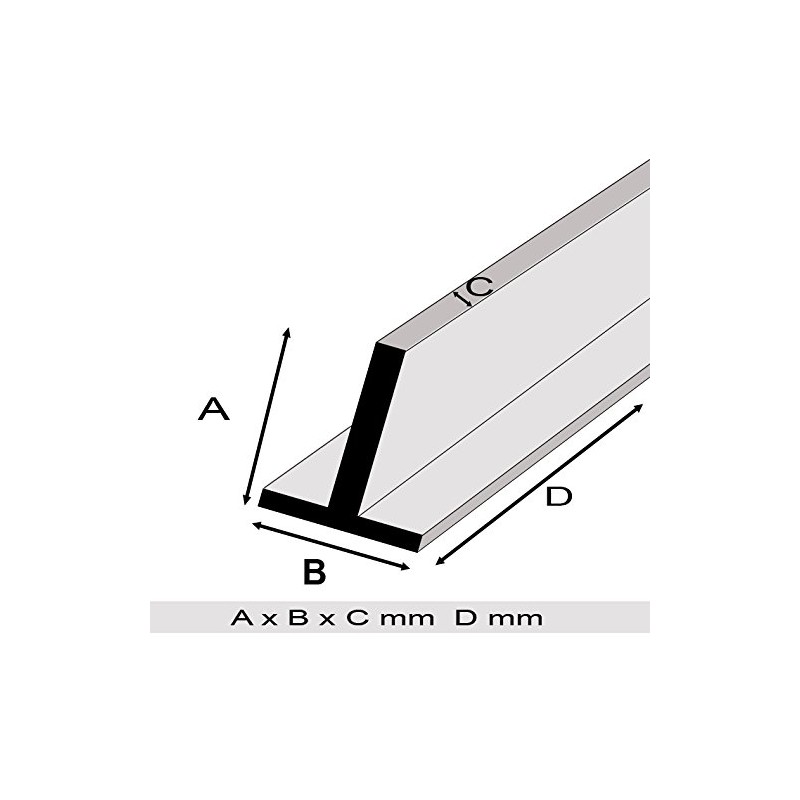 SixBros. Aluminium T-Profile Rail Rolled Blank Aluminium Profile 40 x