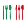 2 Pack Bundle Green Red Plastic Utensils Combo Pack -