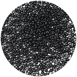 Bala&Fillic Black Colour 4 mm Beads for Threading 1200 Pieces/100 g, 6/0 Glass Beads for Making Bracelets, Necklaces and Earrings (Black)