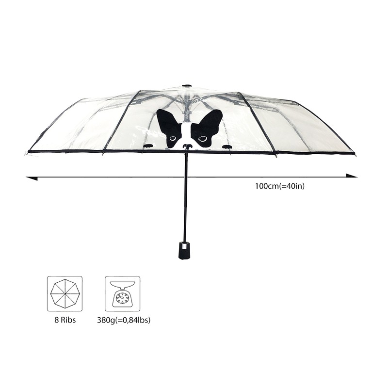 SMATI Automatic Foldable Clear Dome See Through Transparent Umbrella Windproof