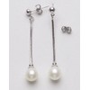 Anthony Vincent Aretes mujer - Aretes 2 Perlas Cultivadas Blancas