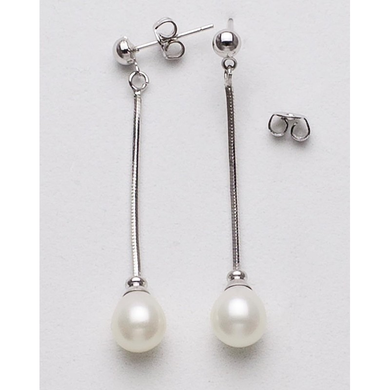Anthony Vincent Aretes mujer - Aretes 2 Perlas Cultivadas Blancas