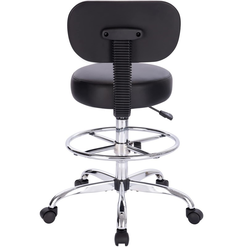SUPERJARE Drafting Chair with Back, Adjustable Foot Rest Rolling Stool,