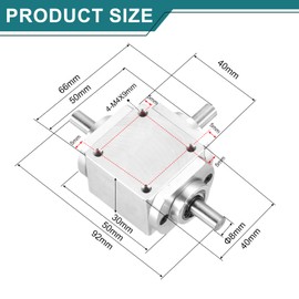 uxcell Gear Box 90 Degree Right Angle Bevel Gearbox 1:1 Reversing Double Output Shaft 1 Module 20 Teeth Bevel Gear Aluminum Frame Simple Mechanical DIY Module 8mm Shaft,92x66x30mm(LxWxH)