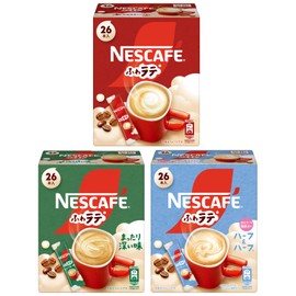 Nescafé Stick Excella Fluffy Latte 3-Flavor Assortment (26 Fluffy Latte Sticks, 26 Half & Half Sticks, 26 Rich Deep Flavor Sticks), Set Purchase