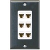 RiteAV Decorative 1 Gang 6 Port Cat6 Wall Plate -