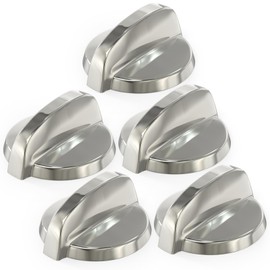 lubiyack 5PCS WB03T10284 Burner Control Knobs Oven Range Knob Replacement Compatible with GE Electric Range/Stove/Oven Knobs ECBP82SM1SS ECBP82SM2SS EER4001N01SS, Replaces 1373043 AP4346312 AH2321076