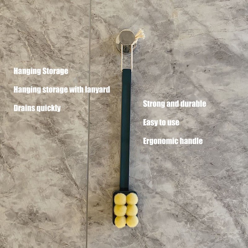 Shower Bath Brush Long Handle Removable Fine Fluffy Soft Scrubber