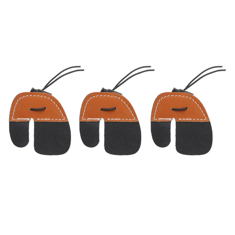 3pcs Archery Finger Tabs Thickened Double Layer PU Leather Archery