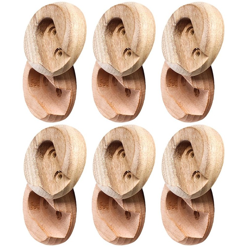6Pcs Wooden Closet Rod Holders Unfinished Wood Wardrobe Pole Sockets