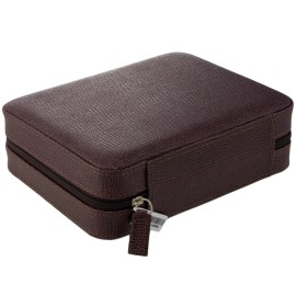 Travel Case 4 Watch Box Travel Case Storage Brown  LEATHER Lizard Pattern  SALE PRICE