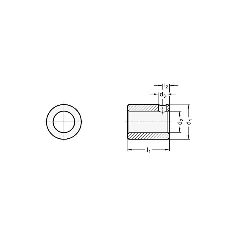 Edelstahl-Reduzierbuchse f. Stellungsanz, 10mm Außend, 8mm Innend, 20mm lang