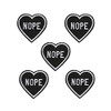 Acxico 5Pcs Nope Black Heart Iron-On/Sew-On Embroidered Patch, Gothic Punk