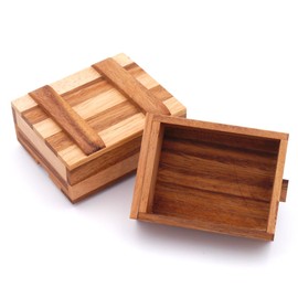 ROMBOL Gift Box 2, Magic Box, Treasure Chest, Gift Wrapping, Small, Wooden Game, Thinking Game, Puzzle Game, Patience Game Made of Wood