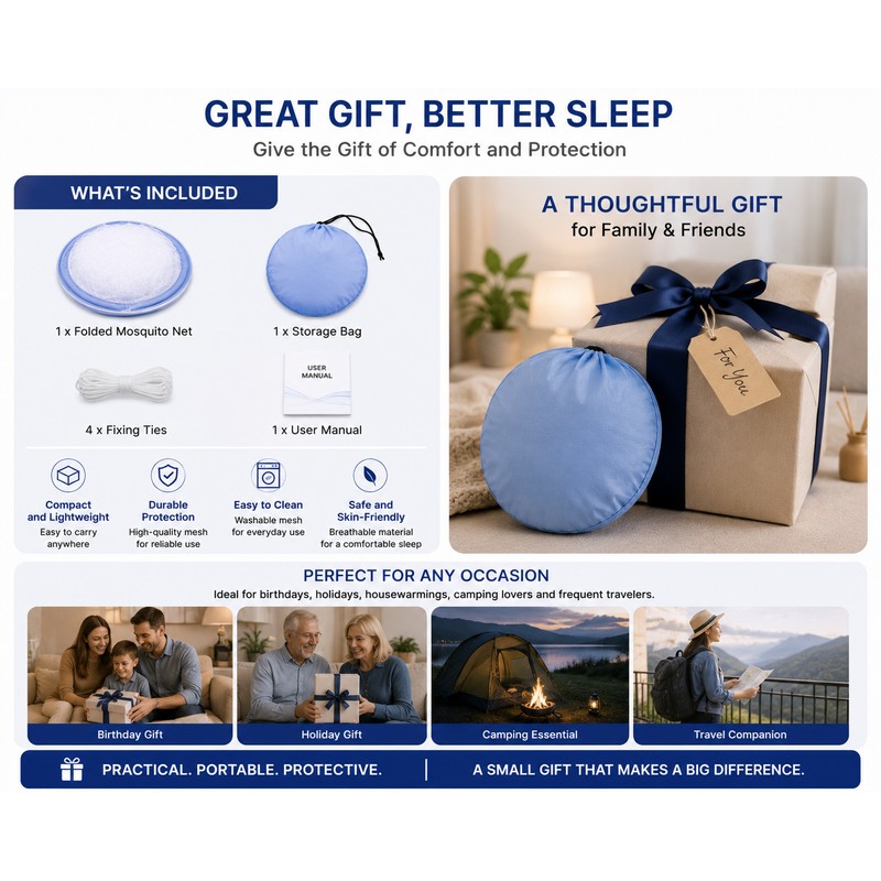 Single Bed Mosquito Net for Bed Summer - 100% Polyester