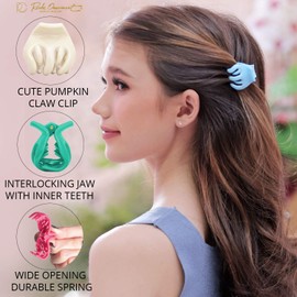 RC ROCHE ORNAMENT 12 piezas para mujer pulpo garras mandíbula calabaza clips para el pelo entrelazados dientes fuertes agarre antideslizante abrazadera de embrague francés clásico belleza accesorios de moda, pequeño pastel multicolor