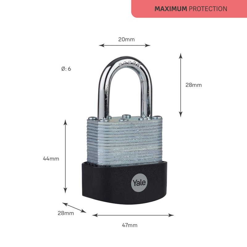 Yale - Y127B/45/125/1 Maximale Sicherheit 45 mm ProTEktor LaminaTEd Padlock