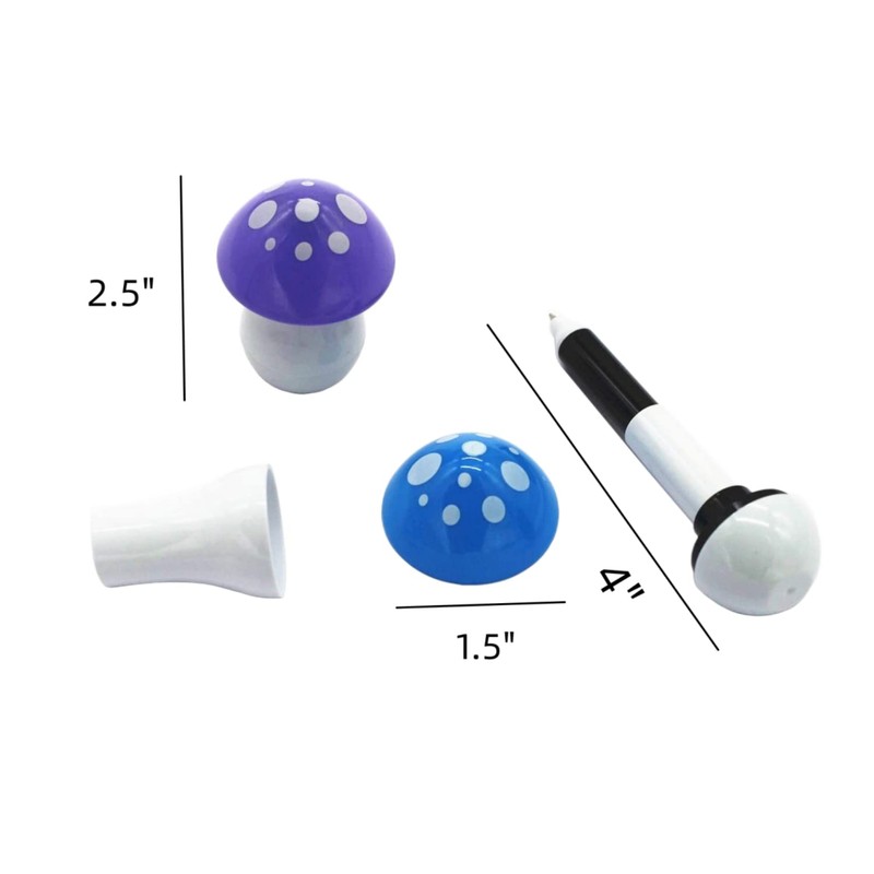 SWTOOL 30pcs Mushroom Ballpoint Pen Cute Cartoon Retractable Ball Pen