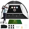 Golf Net, 10x7 Ft Golf Hitting Net with Tri-Turf Mat,